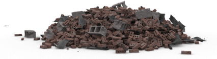 Download Stock Image: Brick Rubble Pile HD 3K