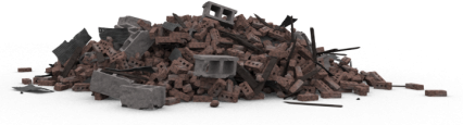 Download Stock Image: Brick Rubble Pile HD 3K