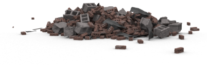 Download Stock Image: Brick Rubble Pile HD 2K