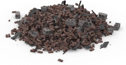 Download Stock Image: Brick Rubble Pile HD 2K