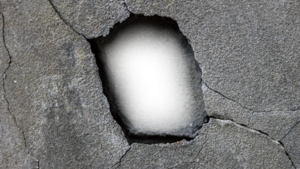 Download Stock Image: Cracked Hole 1 Surface Shaded HD 7K