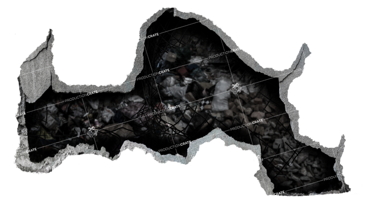 Cracked Hole 3 Masked HD 7K Stock Image