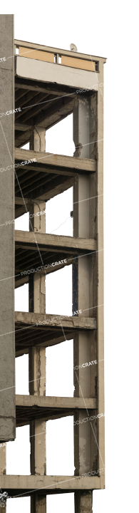 Damaged Building Structure 1 Light HD 4K Stock Image