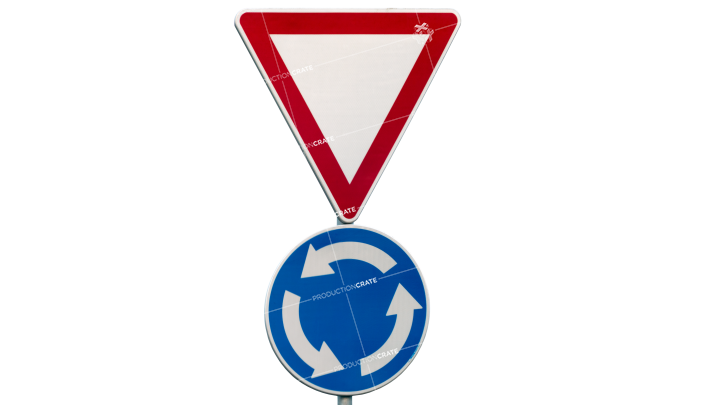 Signs Round About HD 7K Stock Image