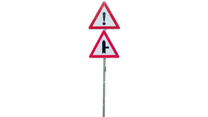 Signs Sharp Road HD 7K Stock Image