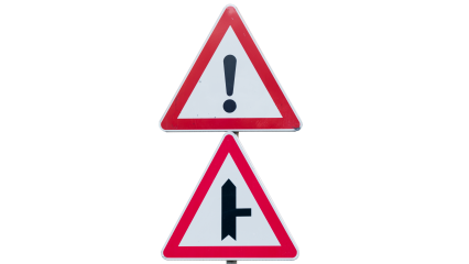 Download Stock Image: Signs Sharp Road HD 7K