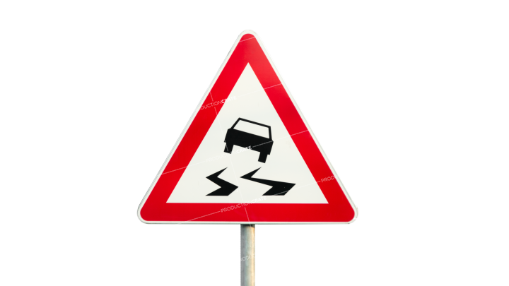 Signs Slippery When Wet HD 7K Stock Image