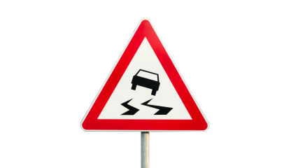 Download Stock Image: Signs Slippery When Wet HD 7K