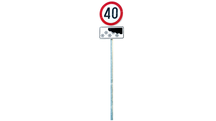 Signs Speed In Winter HD 7K Stock Image
