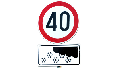 Download Stock Image: Signs Speed In Winter HD 7K