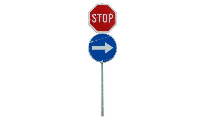 Signs Stop And Turn HD 7K Stock Image