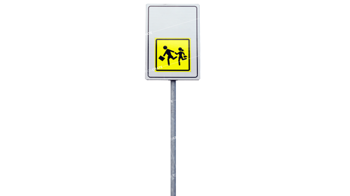Signs Watch Out For Crossers HD 7K Stock Image
