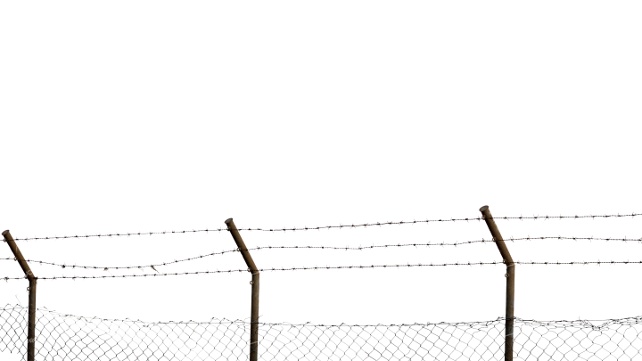 Barbed Wire Fence HD 7K Stock Image