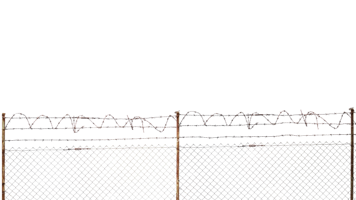 Barbed Wire Fence HD 7K Stock Image