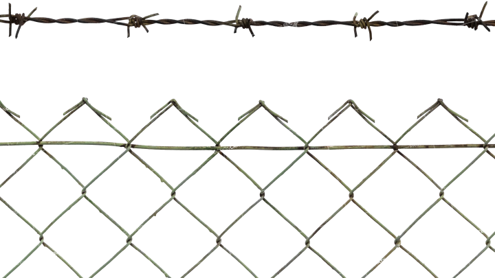 Barbed Wire Fence HD 7K Stock Image