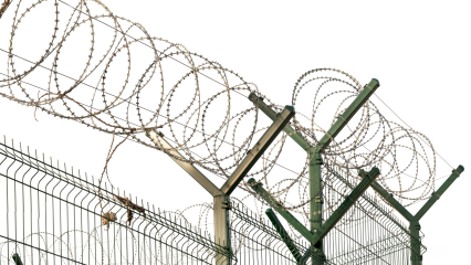 Download Stock Image: Barbed Wire Fence HD 7K