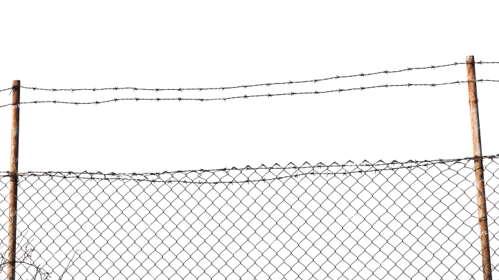 Barbed Wire Fence HD 7K Stock Image