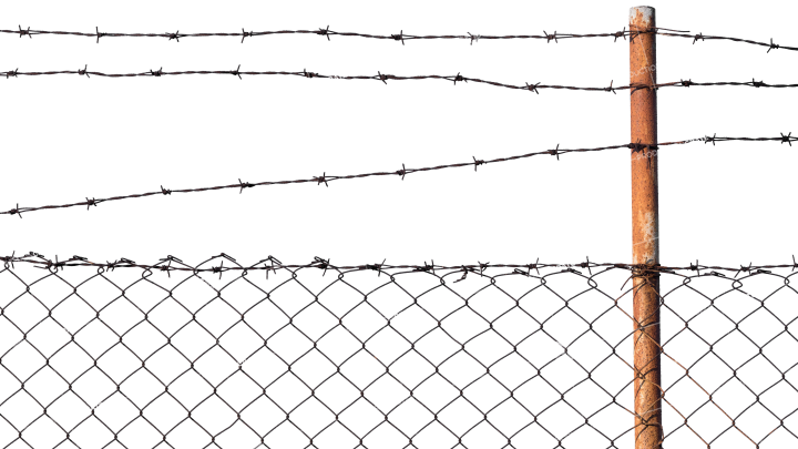 Barbed Wire Fence HD 7K Stock Image